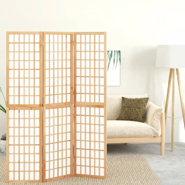 vidaXL Kamerscherm inklapbaar 3 panelen Japanse stijl 120x170 cm bruin, foto 2