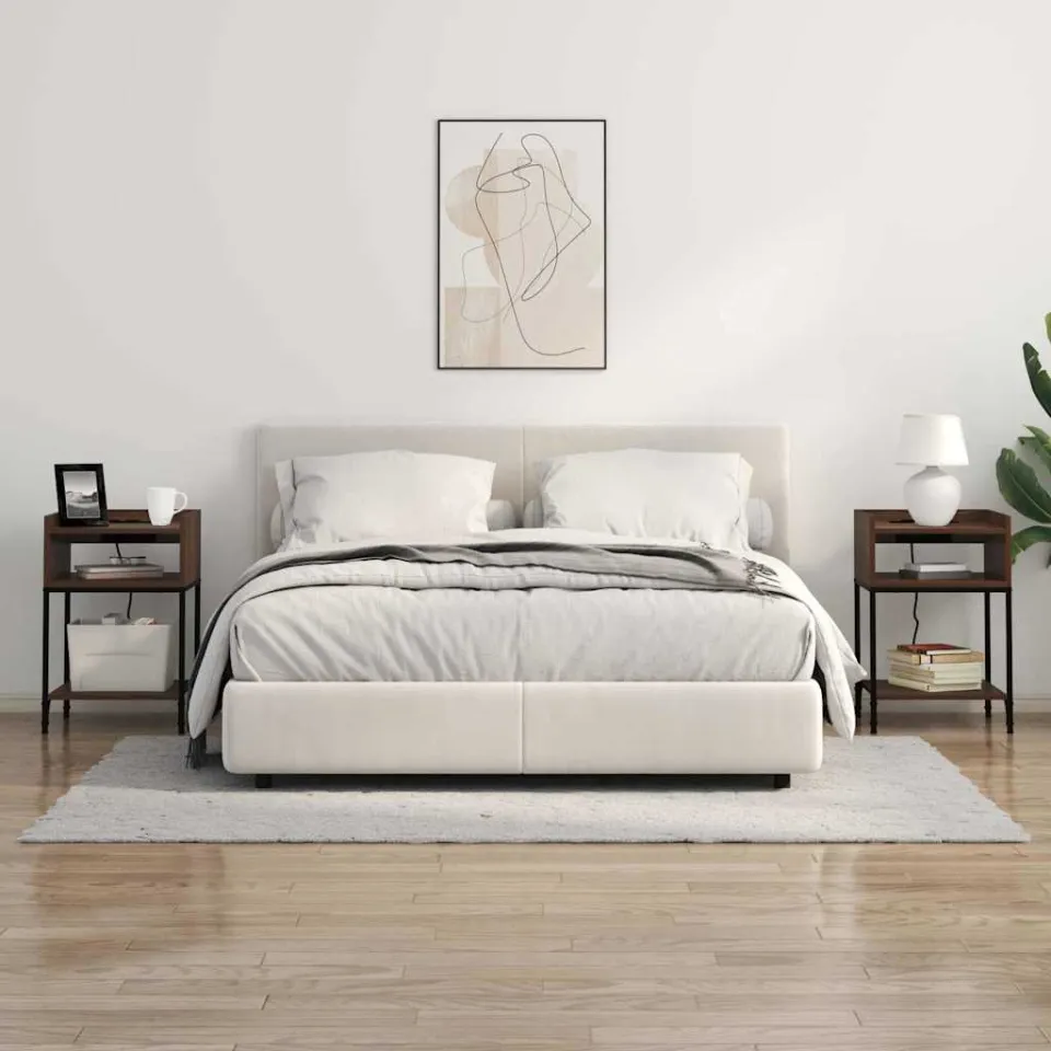 vidaXL Nachtkastje 2 st Bruin Eiken 40 x 40 x 61 cm Bewerkt hout, foto 4