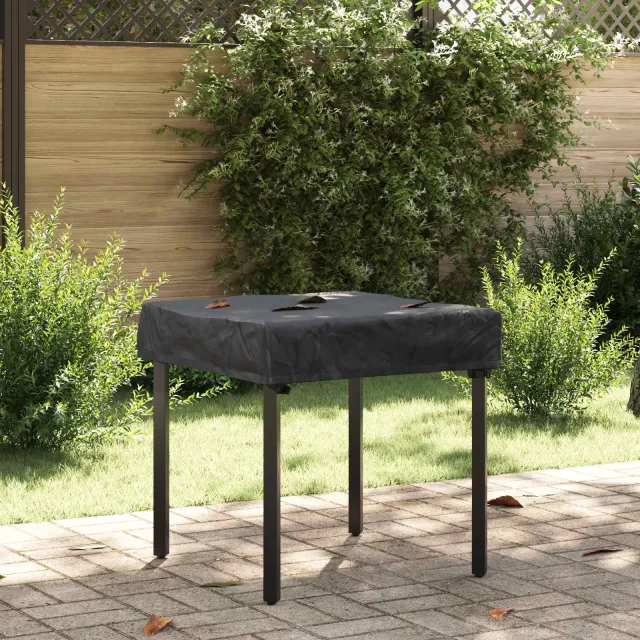 vidaXL Tafel Dek 82 x 82 x 15 cm Vierkant Waterdicht Zwart