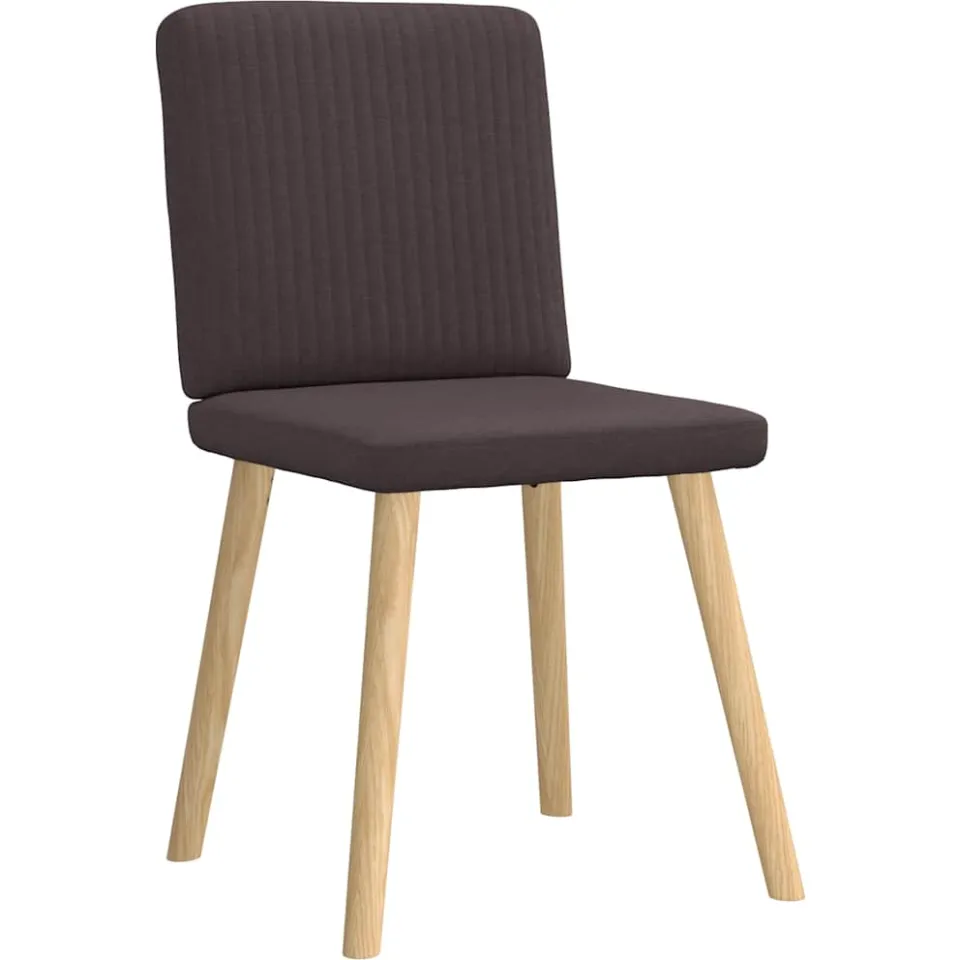 vidaXL Eetkamerstoelen 4 st stof donkerbruin