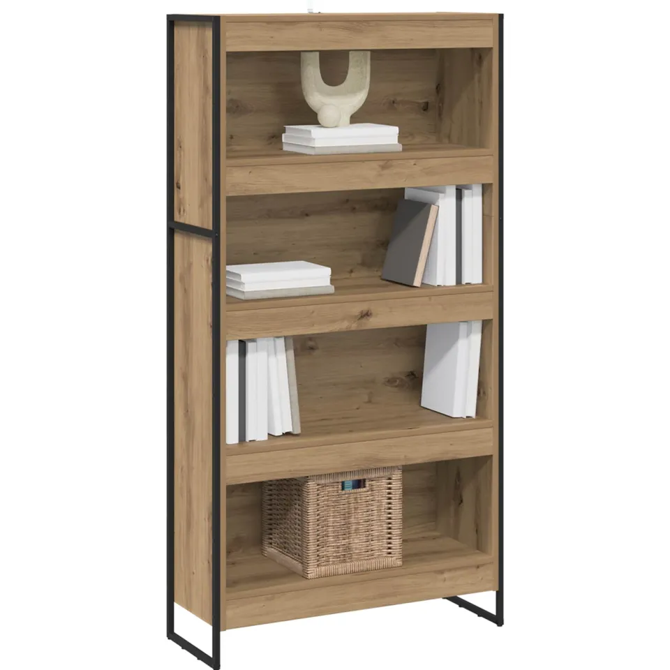 vidaXL Boekenkast 80 x 30 x 155 cm Bewerkt hout Ambachtelijk eiken Bruin