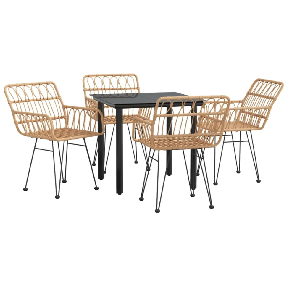 vidaXL 5-delige Tuinset poly rattan bruin, foto 3