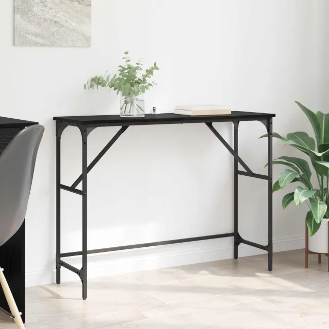 vidaXL Wandtafel Zwart Eiken 100 x 32 x 75 cm Bewerkt hout, foto 2