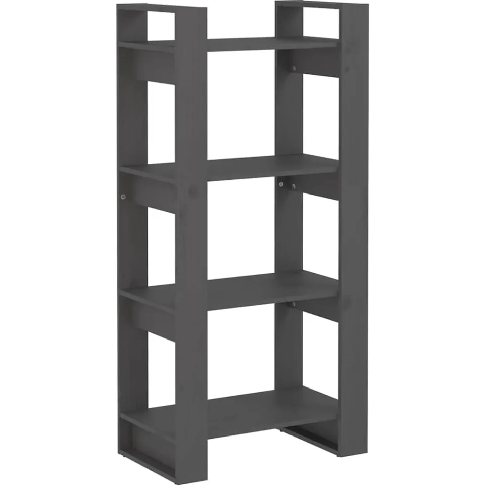 vidaXL Boekenkast/kamerscherm 60x35x125 cm massief hout grijs