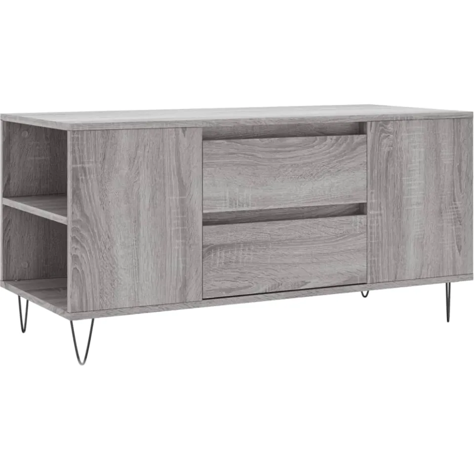vidaXL Salontafel 102x44,5x50 cm bewerkt hout grijs sonoma eikenkleur, foto 3