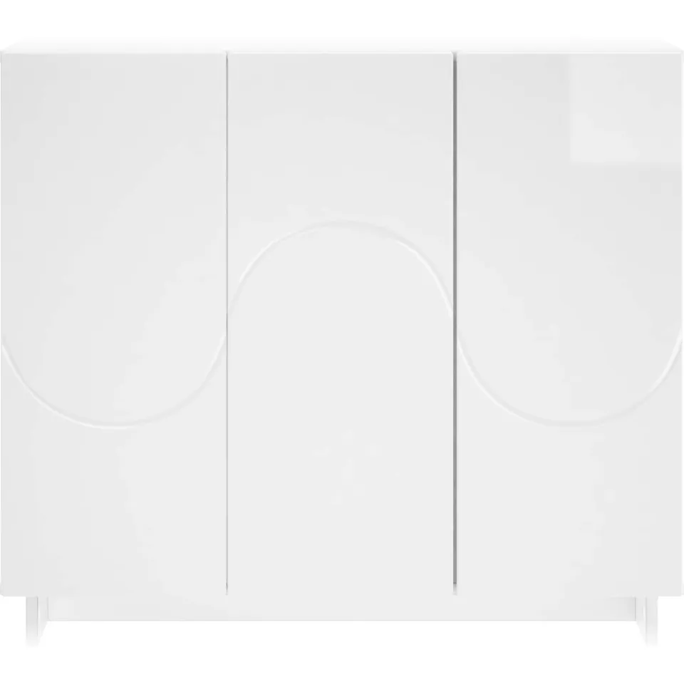vidaXL Dressoir Hoogglans Wit 85,5 x 31 x 75 cm Bewerkt hout, foto 4