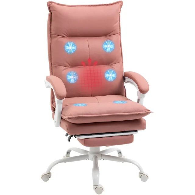 Vinsetto Massagebureaustoel-74x66x121,5cm-Microvezel (100% polyester)-Roze
