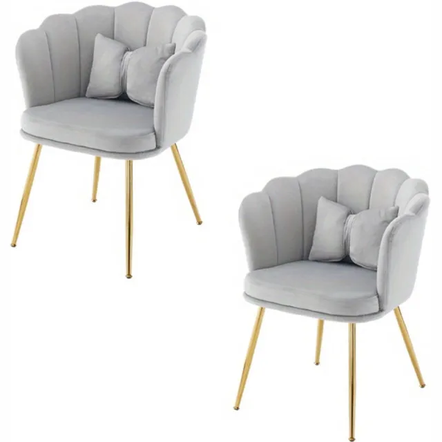 XinNingZ JINGXUAN Fauteuil – Zitzetel – Relaxstoel – Armstoel – Velours Bekleding – Uniek Bloemblad Design – Ergonomische Vlinderkussens Grijs