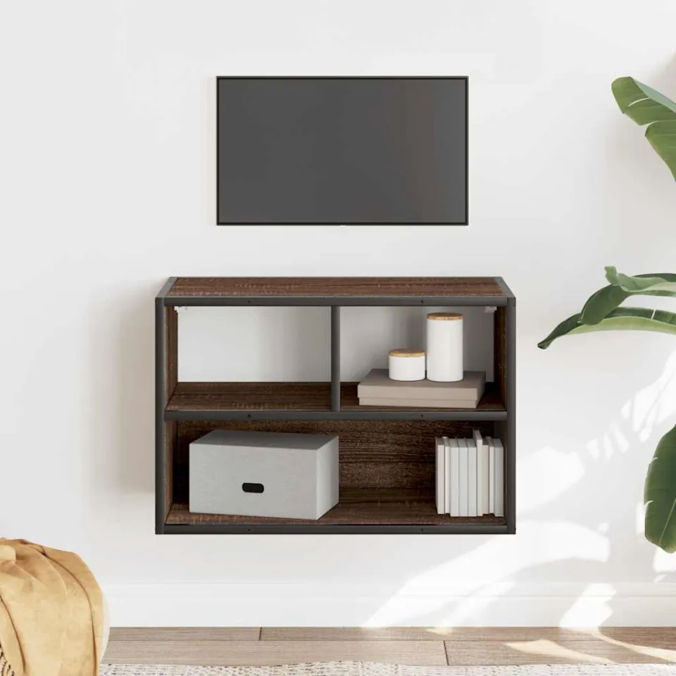 vidaXL Tv-meubel 60x31x39,5 cm bewerkt hout metaal bruin eikenkleurig, foto 2