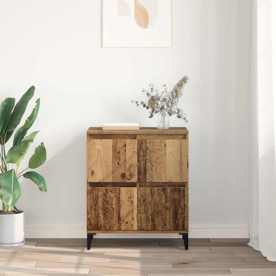 vidaXL Dressoir Oud Hout 60 x 35 x 70 cm Gemonteerd hout en ijzer bruin, foto 4