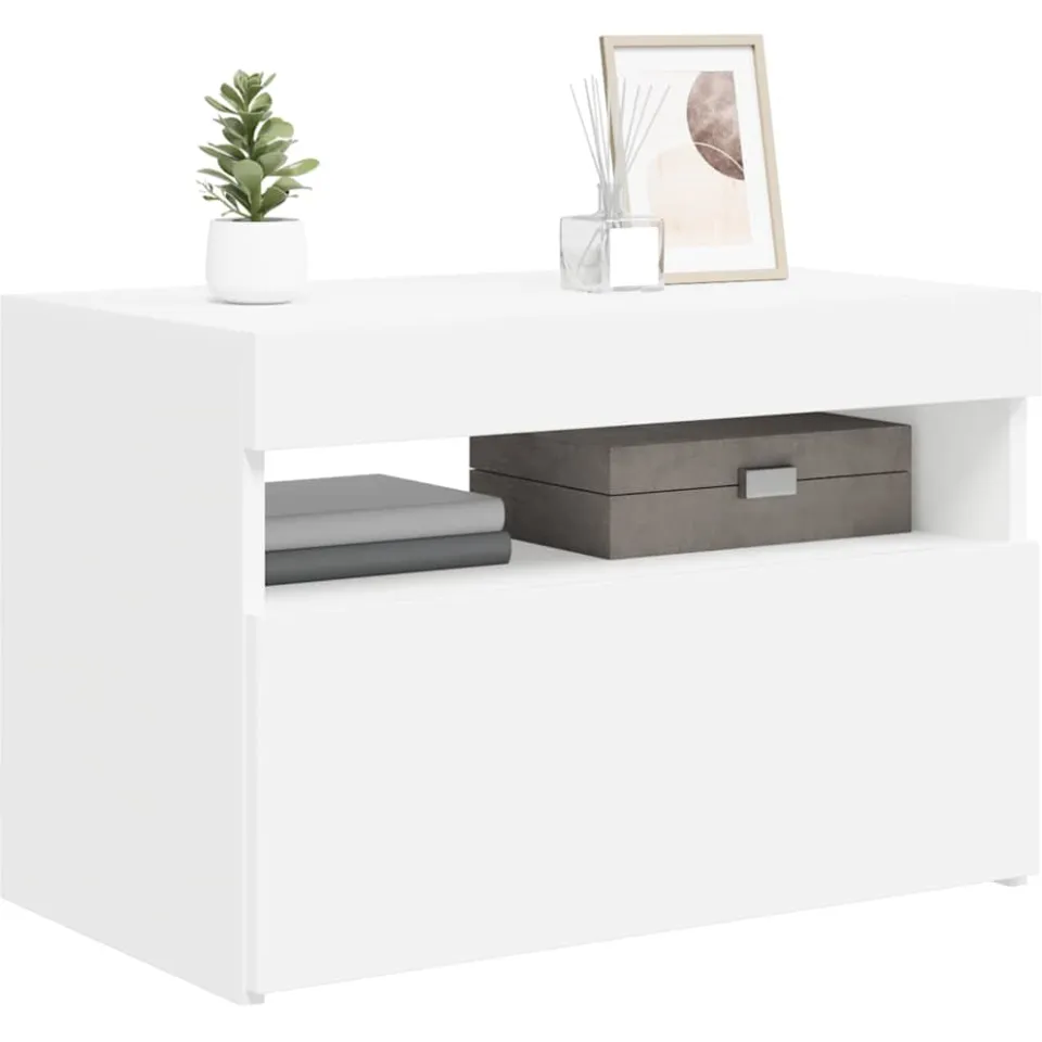 vidaXL Tv-meubel met LED-verlichting 60x35x40 cm wit