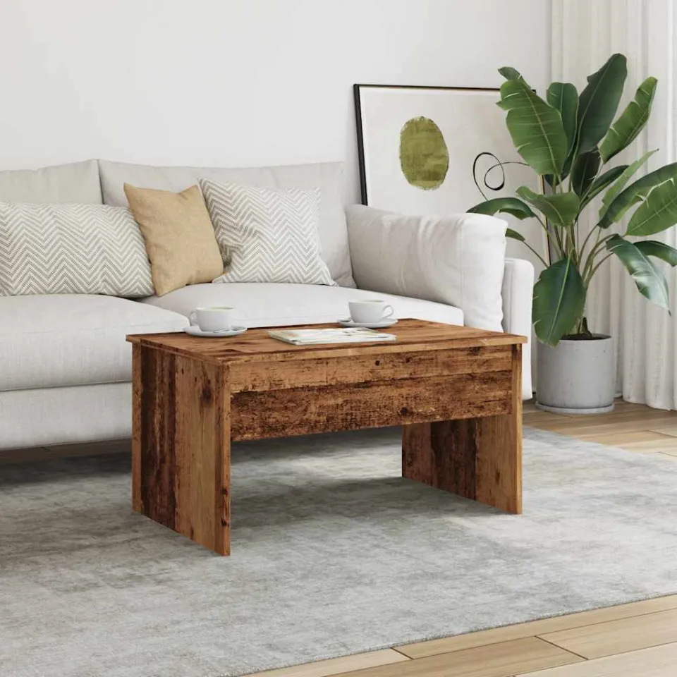 vidaXL Salontafel 80x50,5x41,5 cm bewerkt hout oud houtkleurig bruin, foto 2