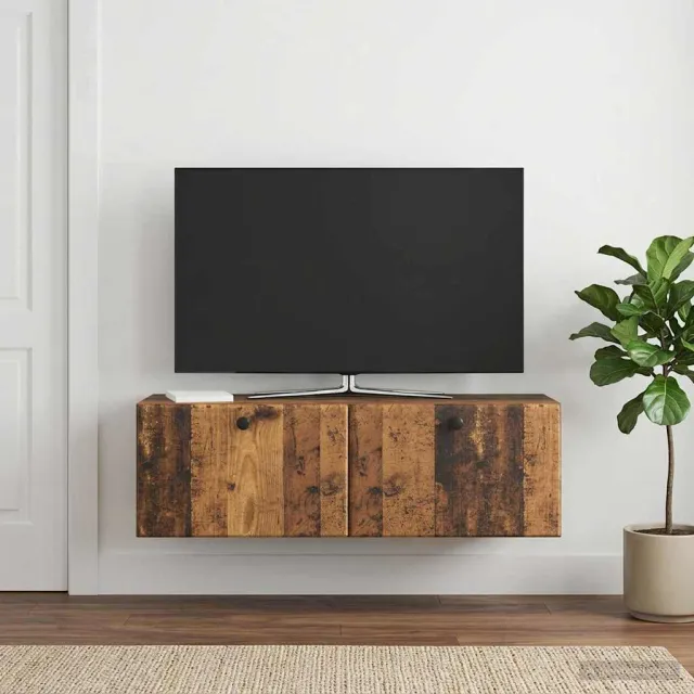 vidaXL Wandbeugel TV-kast 98 x 31 x 30 cm Oud hout Bewerkt hout Bruin