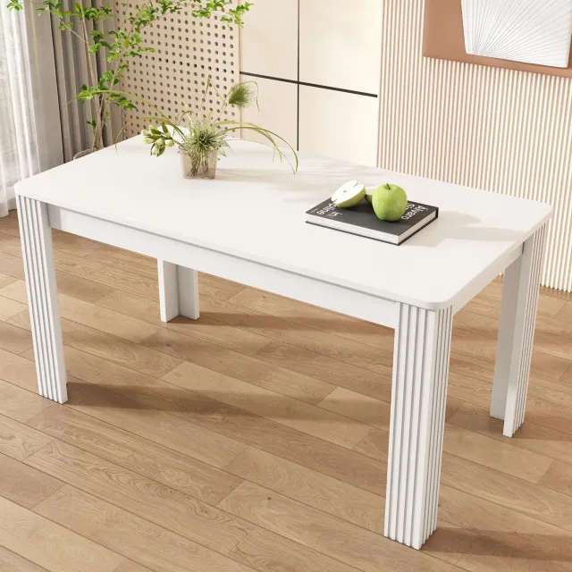 Maisentiel Rechthoekige eettafel 116 x 65 x 75 cm – modern, spaanplaat, wit
