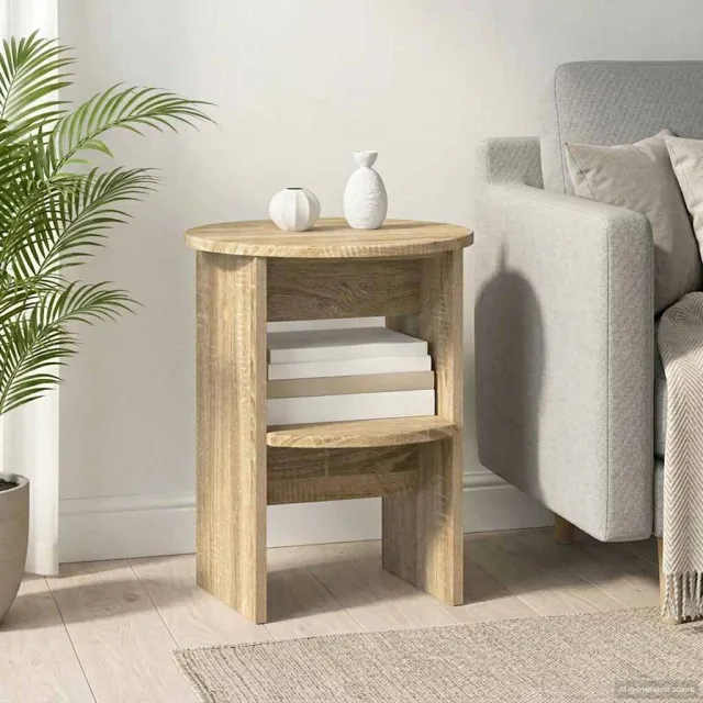 vidaXL Bijzetkast Sonoma Eiken Ø40 x 50 cm Geconstrueerd hout Bruin