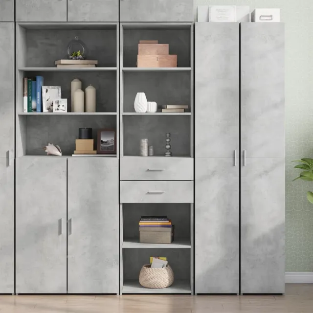 vidaXL Hoge kast 50x42,5x185 cm bewerkt hout betongrijs grijs, foto 2