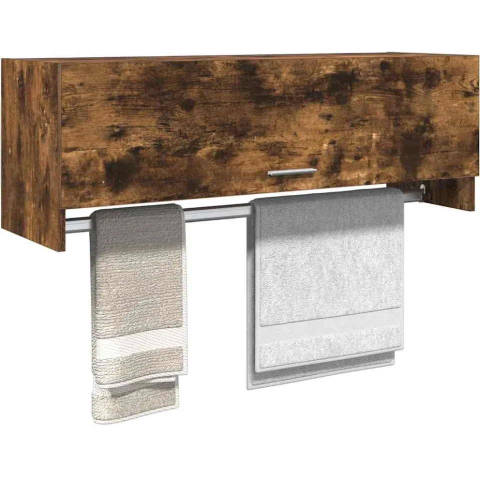 vidaXL Kledingkast 100x32,5x35 cm bewerkt hout gerookt eikenkleurig, foto 3