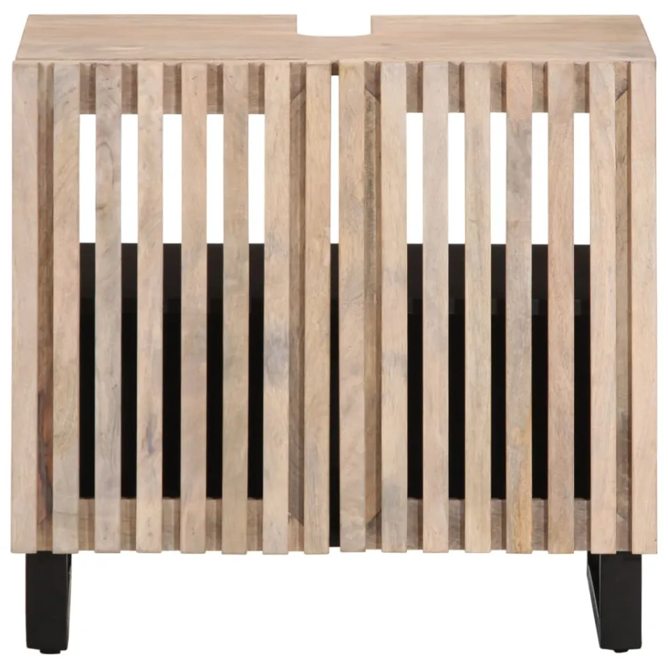 vidaXL Wastafelkast 62x34x58 cm massief mangohout bruin, foto 3