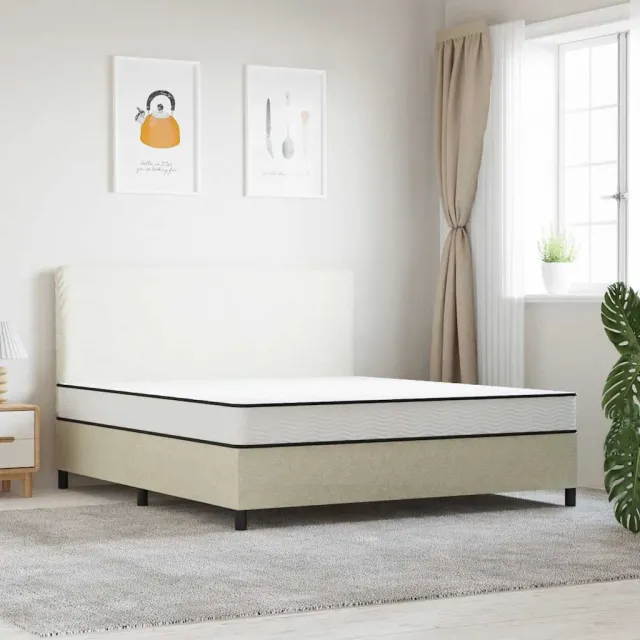 vidaXL Binnenveringmatras middelhard 200x200 cm King Size Wit