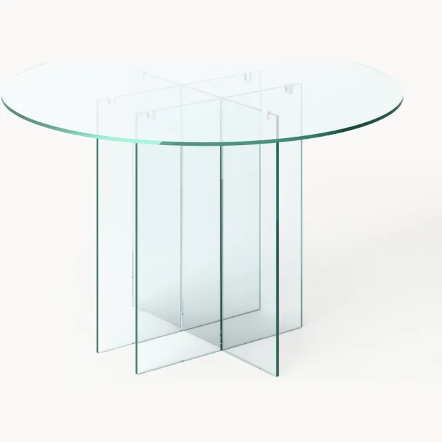 Westwing Collection Ronde glazen eettafel Anouk, in verschillende maten Transparant