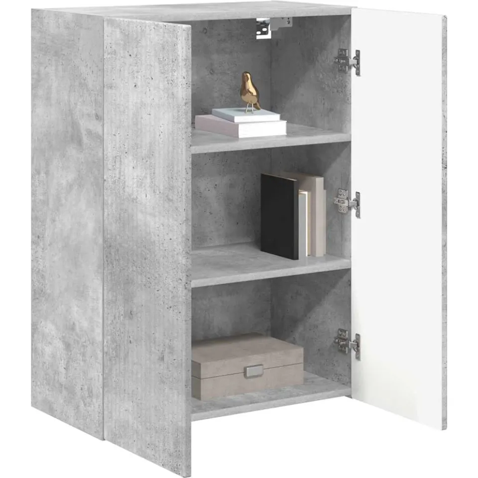 vidaXL TV-wandkast 59,5 x 31 x 80 cm Beton Grijs Bewerkt hout