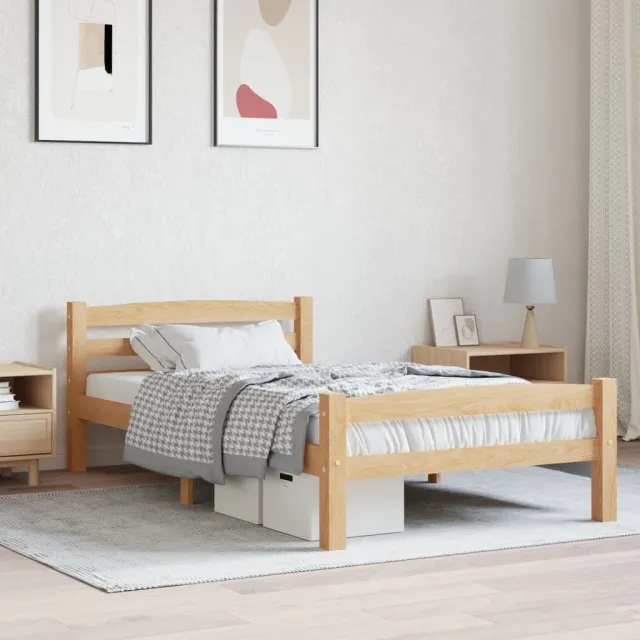 vidaXL Bedframe massief grenenhout 90x200 cm bruin