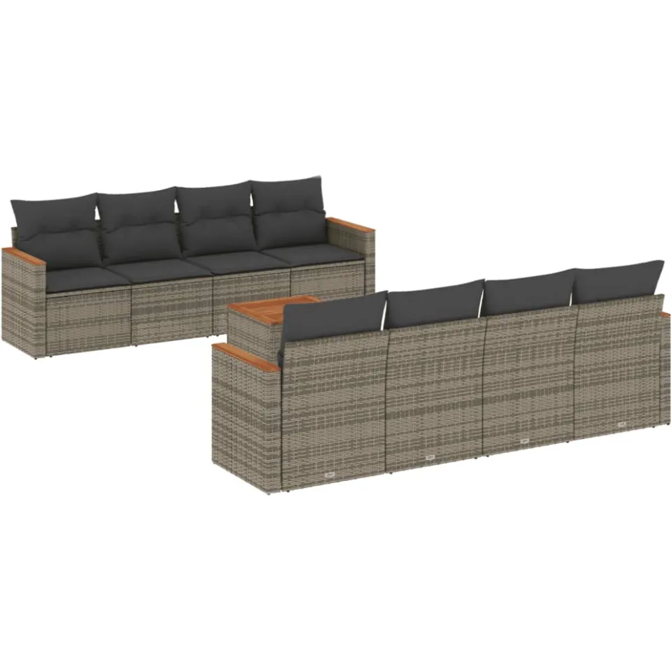 vidaXL Patio Sofa Set 9-zits Grey, foto 3