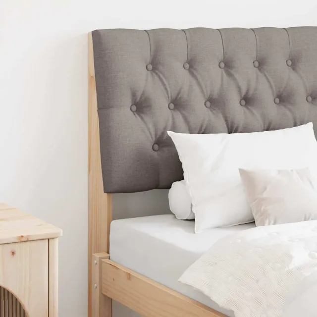 vidaXL Gestoffeerd hoofdbord Taupe 75 cm Massief grenenhout Bruin