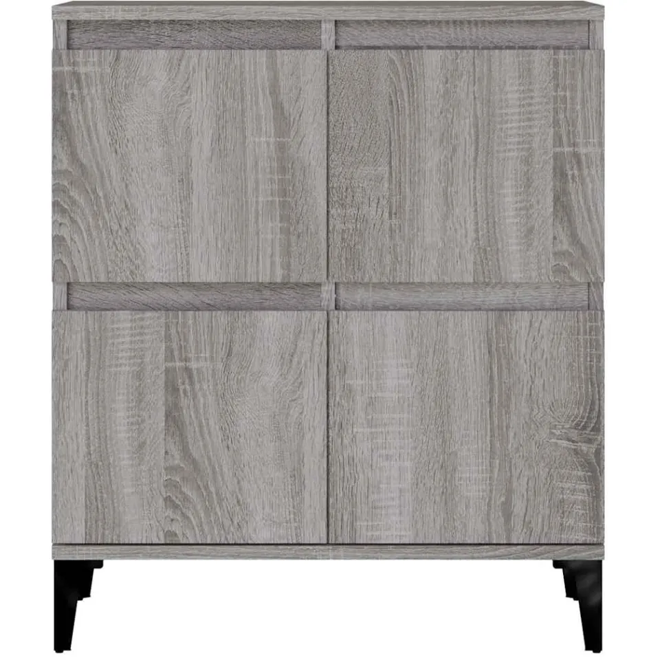 vidaXL Dressoir 60x35x70 cm bewerkt hout grijs sonoma eikenkleurig, foto 4