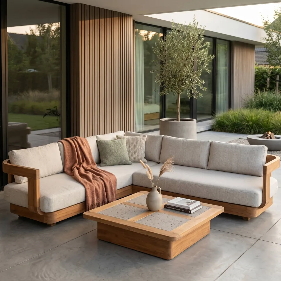 Studio LIVIT Semarang teak loungeset beige, foto 3