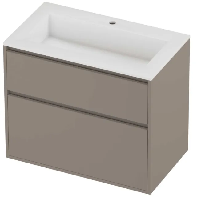 Proline Aristo Badmeubelset Polystone Elegant 1 Gat 80x46x67 cm Glans Wit Clay Beige