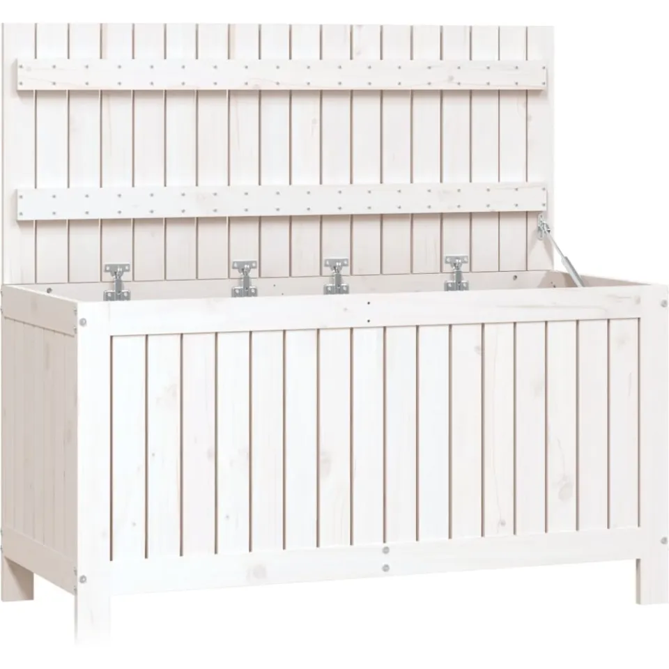 vidaXL Tuinbox 115x49x60 cm massief grenenhout wit