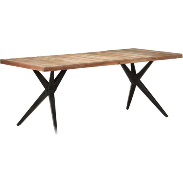 vidaXL Eettafel - 200x90x76 - cm - massief - gerecycled - hout Multikleur
