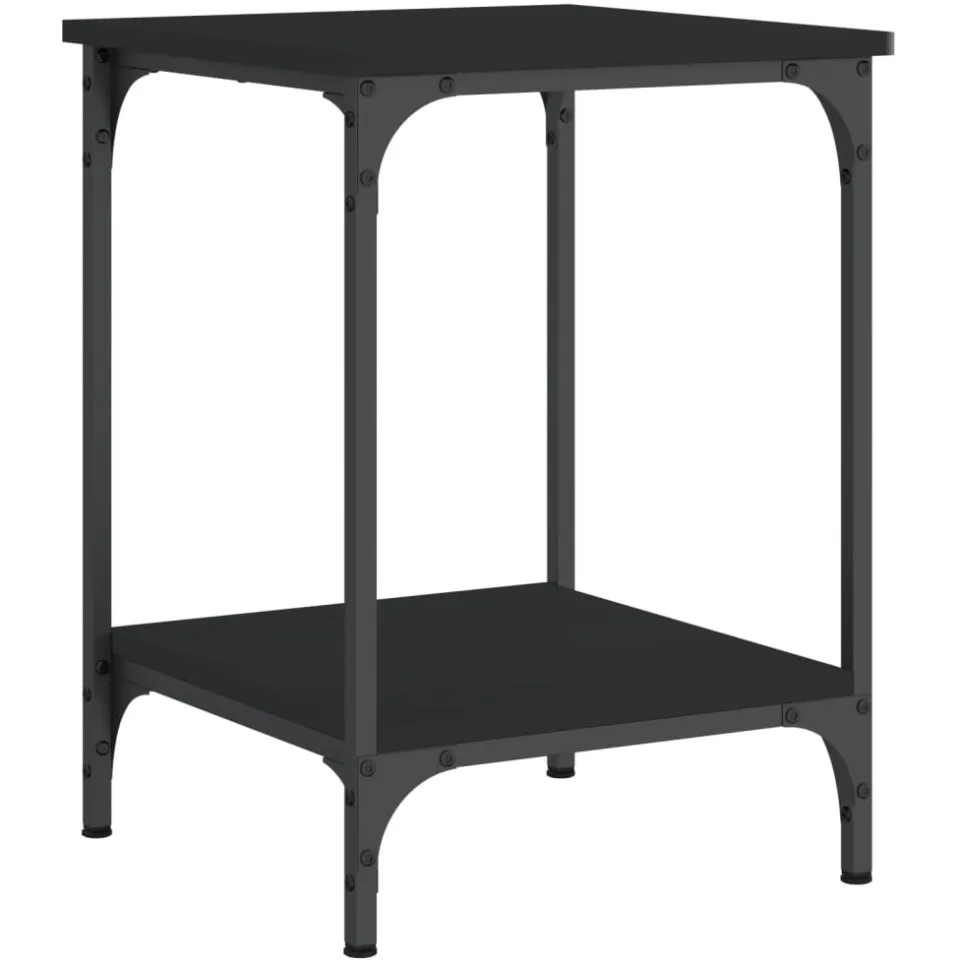 vidaXL Salontafel 40x40x55 cm bewerkt hout zwart, foto 3