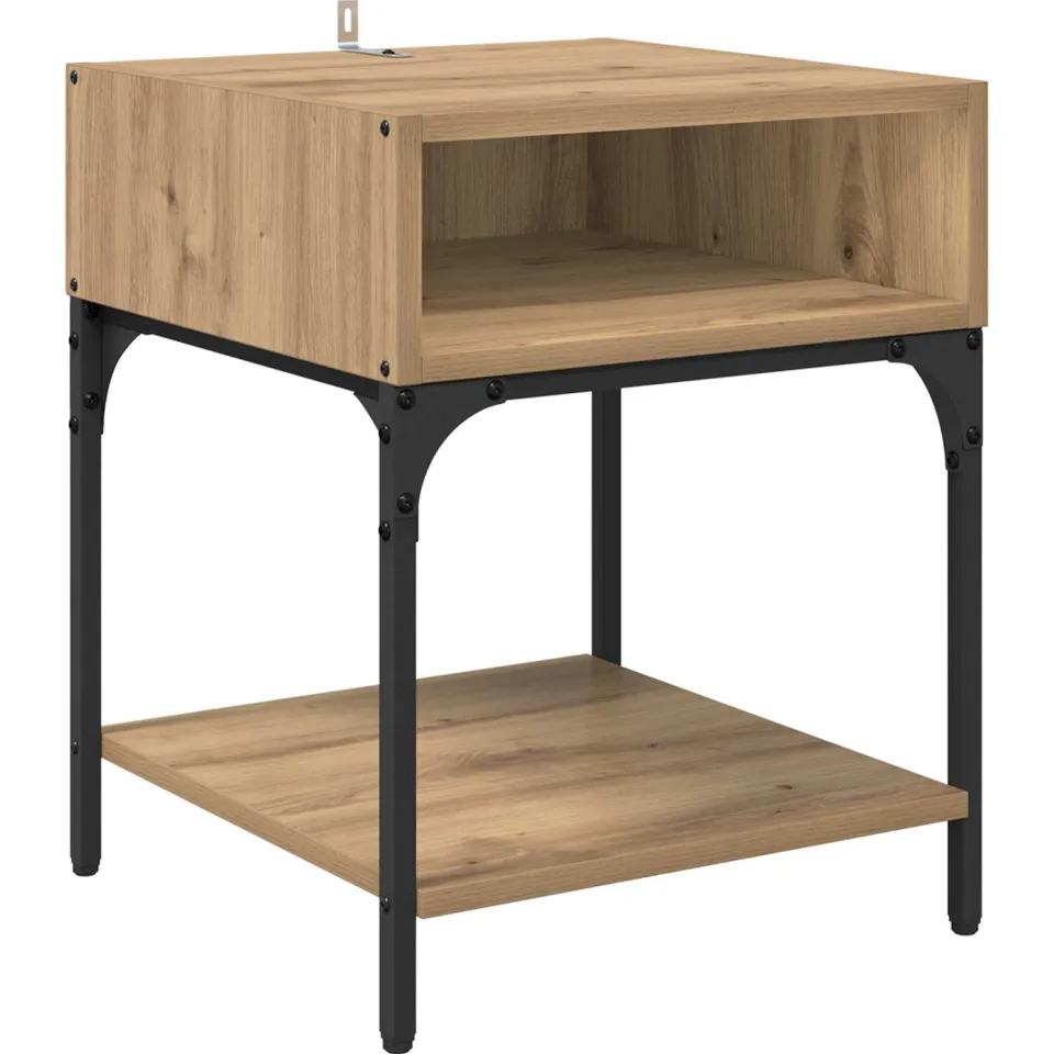 vidaXL Nachtkastje Artisan Eiken 40 x 40 x 50 cm Bewerkt hout, foto 3
