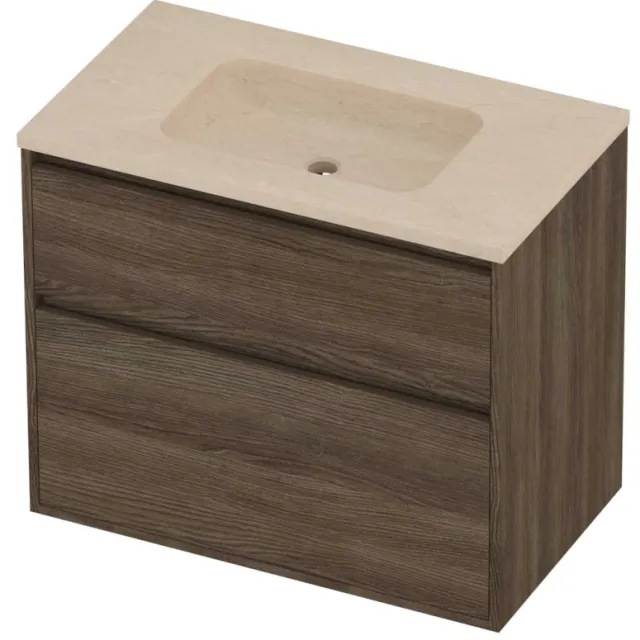 Proline Rollo Badmeubelset Hardsteen Elegant 80x46x67 cm Sand Stone Vital Oak Eiken