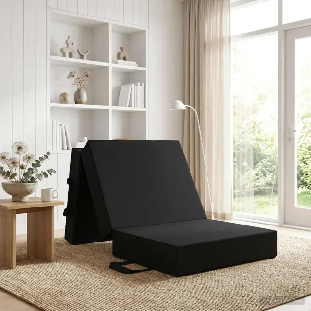 vidaXL Vouwbare Bankbed 75 x 67 x 45 cm Zwart