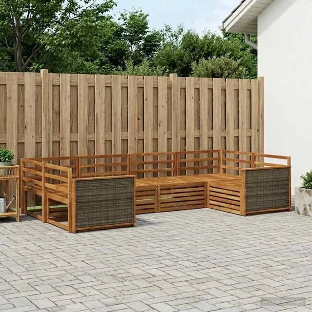 vidaXL Buiten bankenset 6 st 6-zits Naturel Massief Acaciahout