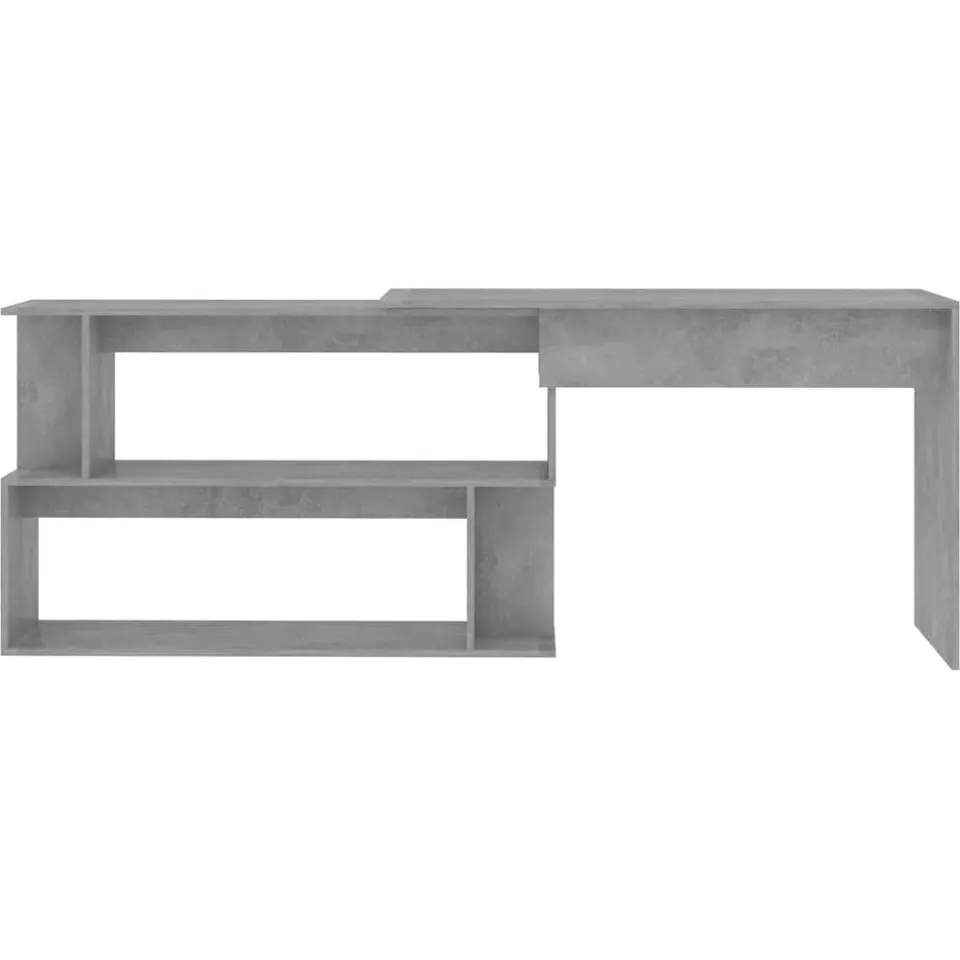 vidaXL Hoekbureau 200x50x76 cm bewerkt hout betongrijs