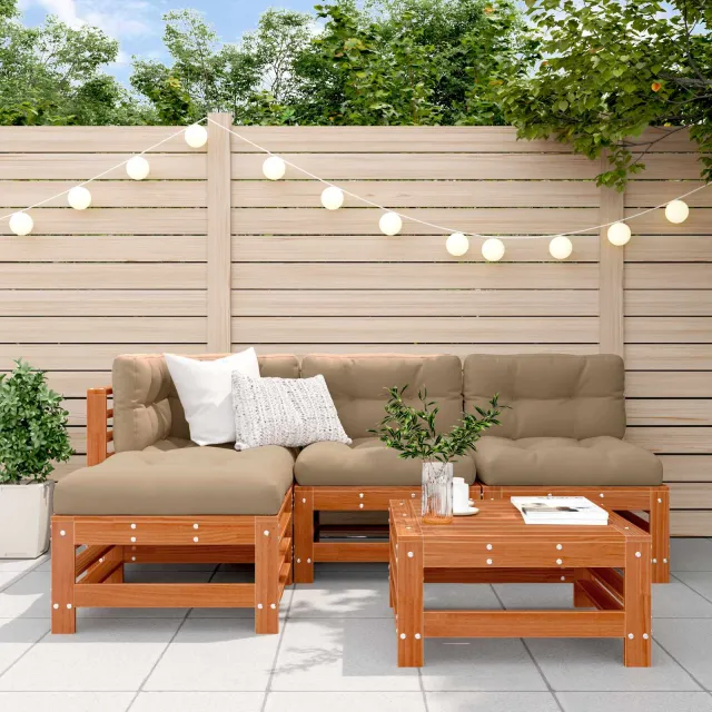 vidaXL Tuin loungeset 5 st Wasbruin Massief grenenhout bruin, foto 2