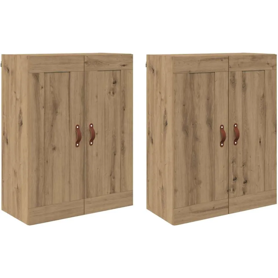 vidaXL Wandkast 2 st Artisan Eiken 69,5 x 34 x 90 cm Bewerkt hout, foto 3