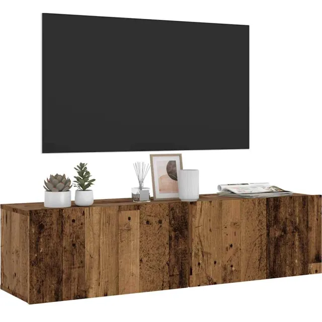vidaXL Tv-wandmeubel 120x30x30 cm bewerkt hout oud houtkleurig bruin, foto 2