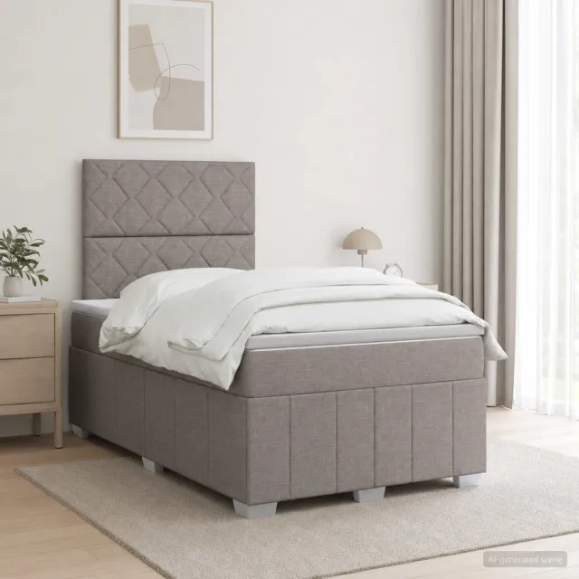 vidaXL Boxspringbed met matras Taupe 120 x 190 cm Stof