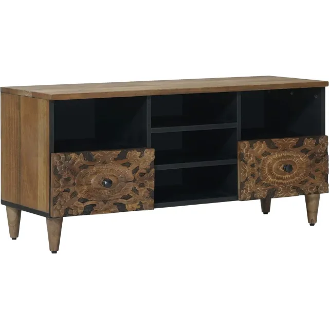 vidaXL TV-kast Bruin 100 x 33 x 46 cm Massief Mango Hout
