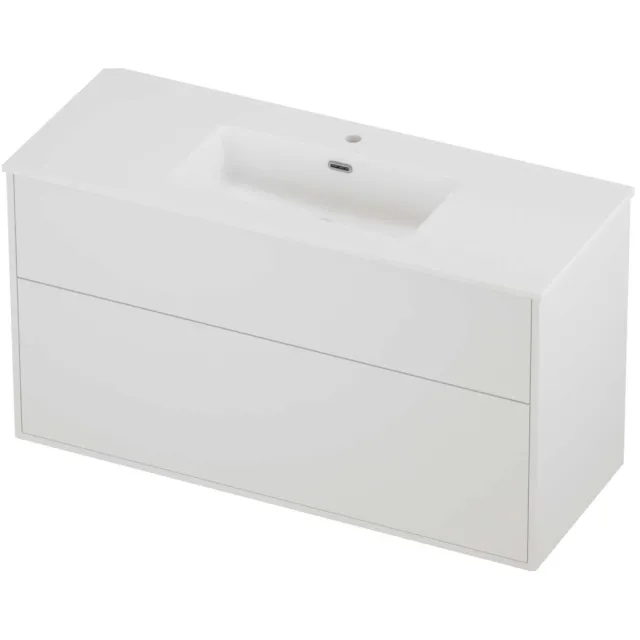 Proline Tribute Badmeubelset Porselein Elegant 1 Kraangat 120x46x67 cm Mat Wit Mat White