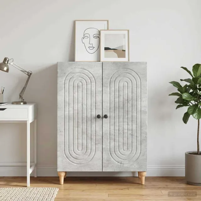 vidaXL Dressoir Betongrijs 66 x 34,5 x 90 cm Bewerkt hout grijs, foto 2