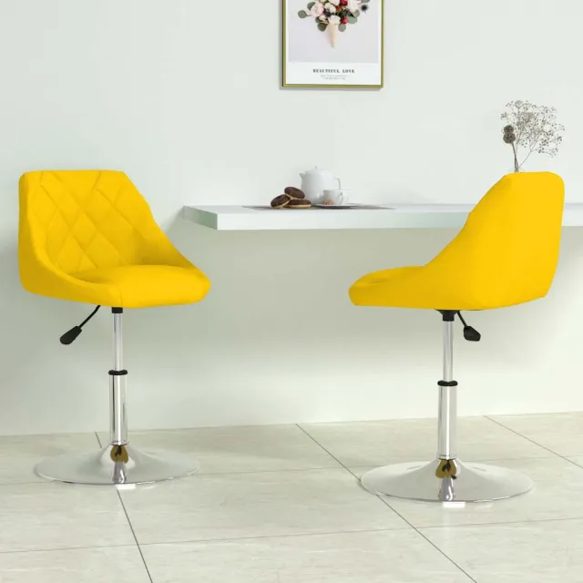 vidaXL Eetkamerstoelen draaibaar 2 st fluweel mosterdgeel, foto 2