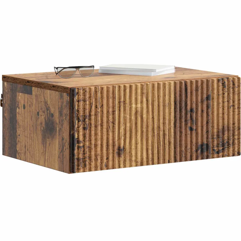 vidaXL Wandbeugel Bedkast 2 st Oud hout 49 x 34,5 x 20 cm Bewerkt hout Bruin