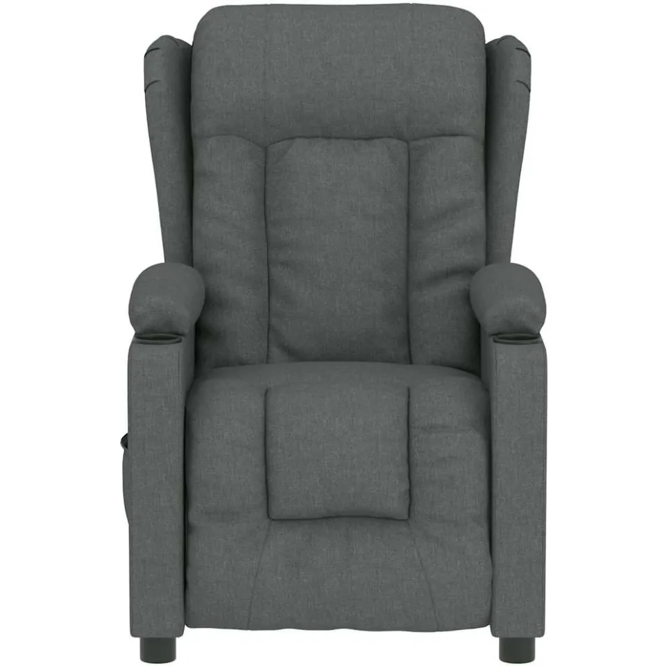 vidaXL Massagestoel elektrisch stof donkergrijs