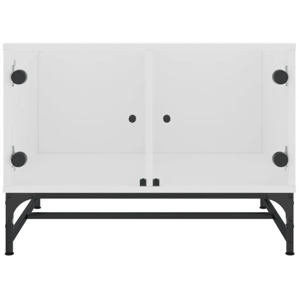 vidaXL Salontafel met glazen deuren 68,5x50x50 cm wit